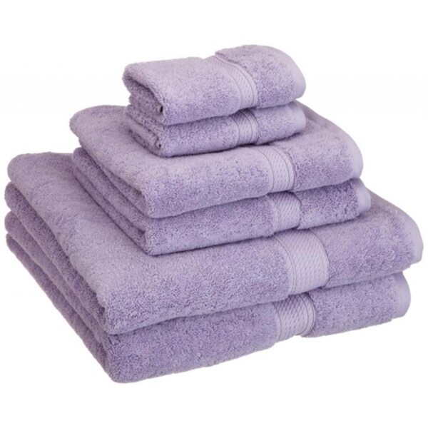 Superior 900GSM Egyptian Cotton 6-Piece Towel Set  Purple - 900GSM 6 PC SET PR