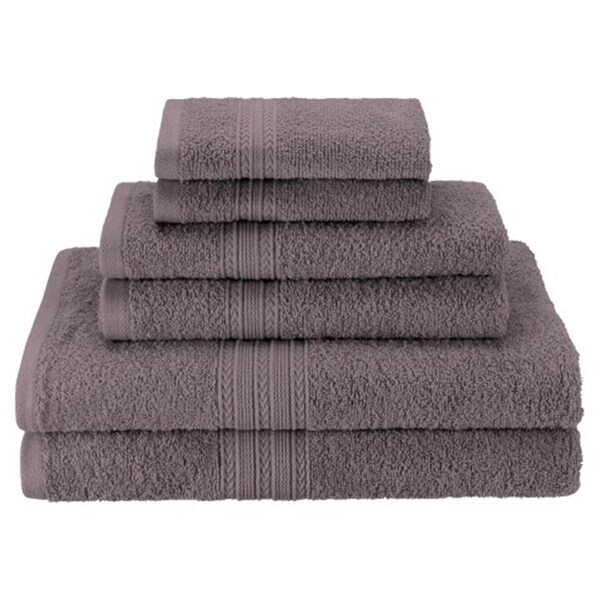 Superior Superior EF-6 PC SET GH Eco-Friendly 100 Percent Ringspun Cotton Towel Set - Graphite; 6 Pieces - EF-6 PC SET GH