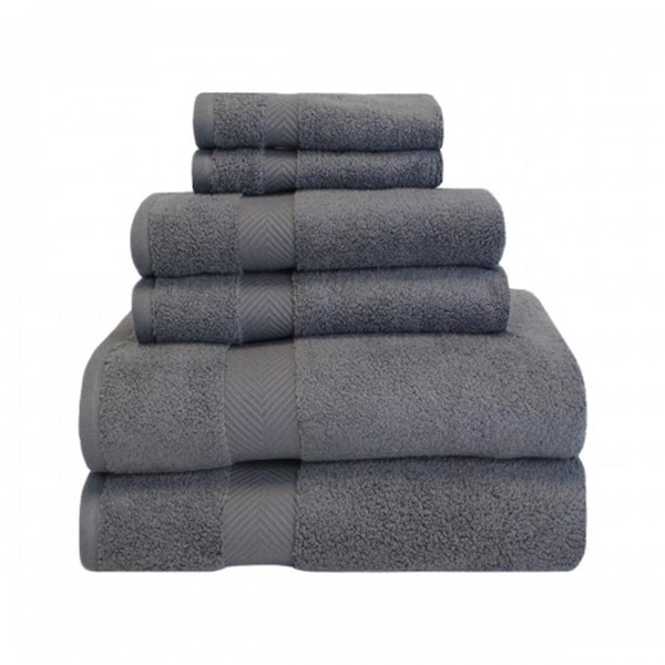 Superior Superior ZT 6 PC SET GR Zero Twist Cotton Towel Set - Grey; 6 Pieces - ZT 6 PC SET GR