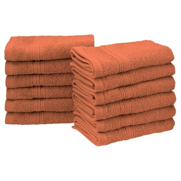 Superior Eco-Friendly 100 Percent Ringspun Cotton Face Towel Set - Copper, 12-Piece Set - EF-FACE CP