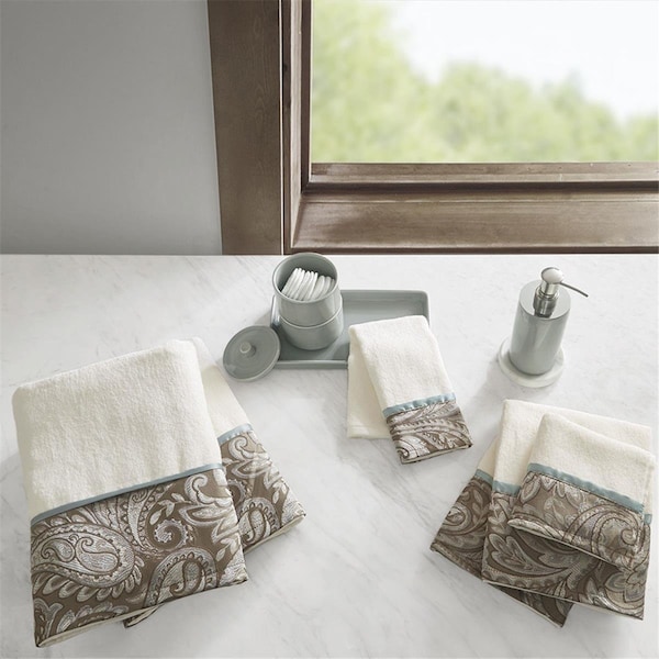 Madison Park 6 Piece Jacquard Towel Set - Blue - MP73-5310