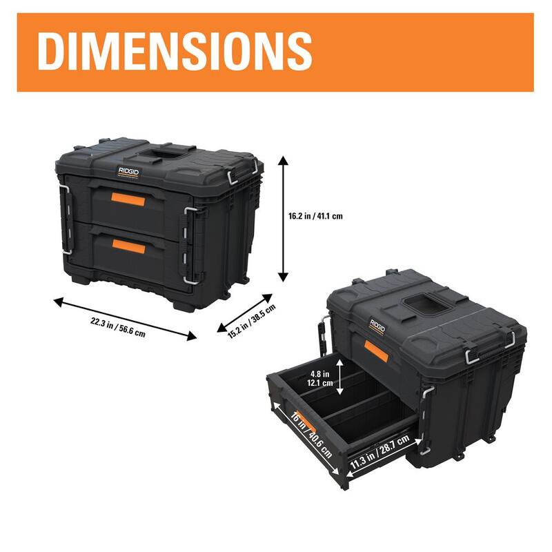 RIDGID 2.0 Pro Gear System 22 in. XL 4 Drawers Modular Tool Box Storage - 257068