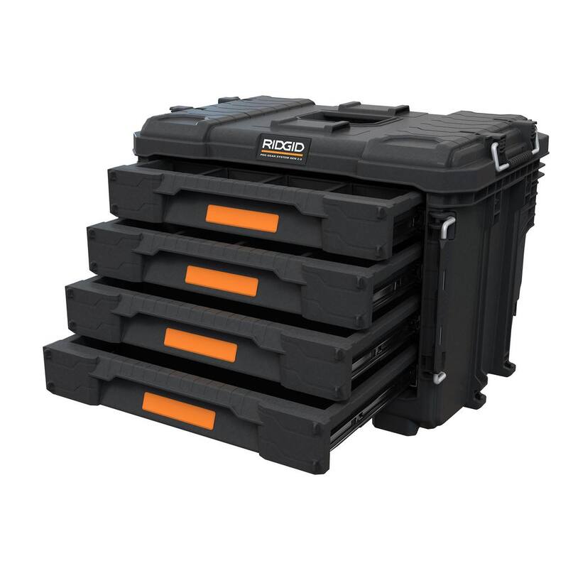 RIDGID 2.0 Pro Gear System 22 in. XL 4 Drawers Modular Tool Box Storage - 257068