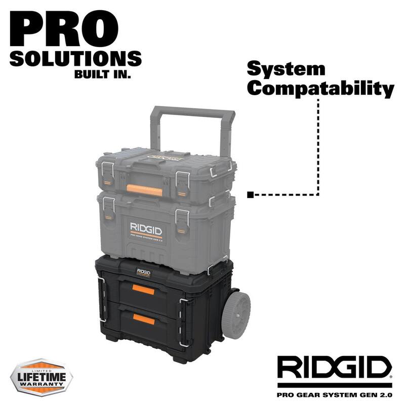 RIDGID 2.0 Pro Gear System 22 in. XL 4 Drawers Modular Tool Box Storage - 257068