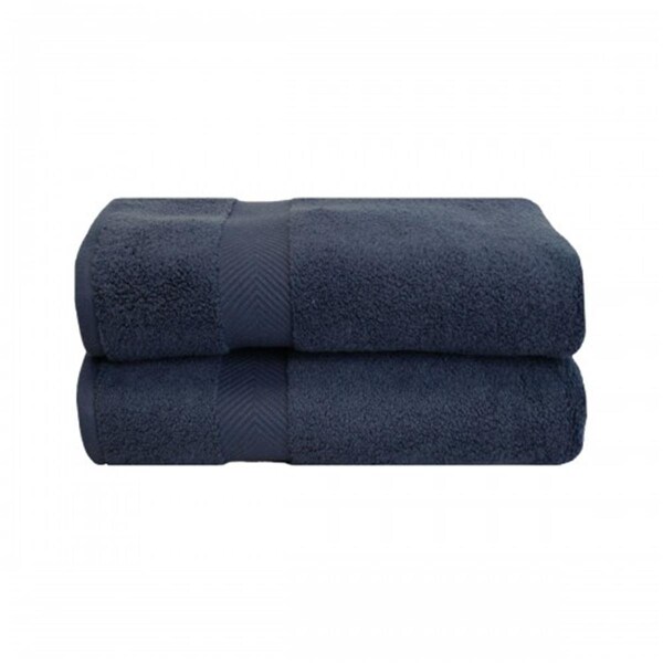 Superior Superior ZT BTOWEL MD Zero Twist Cotton Bath Towel Set - Midnight; 2 Pieces - ZT BTOWEL MD