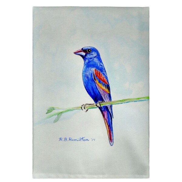 Betsy Drake Betsy Drake GT825 20 x 20 in. Blue Grosbeak Guest Towel - GT825