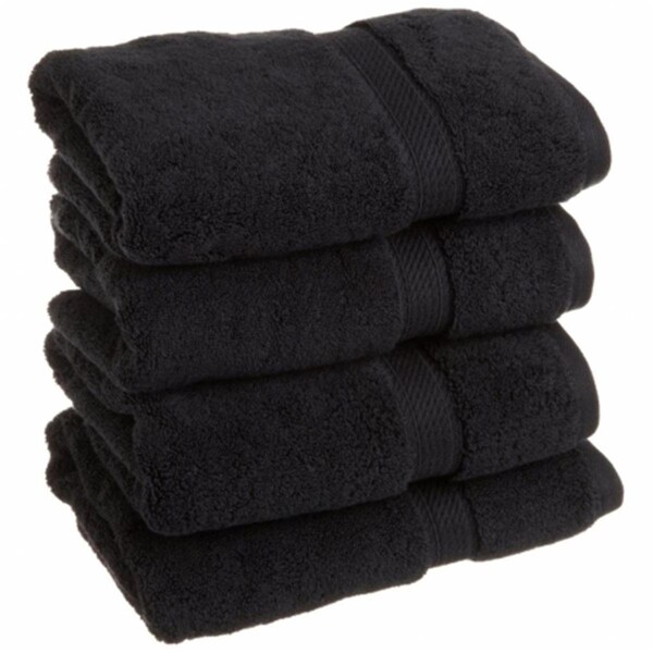 Superior 900GSM Egyptian Cotton 4-Piece Hand Towel Set  Black - 900GSM HAND BK