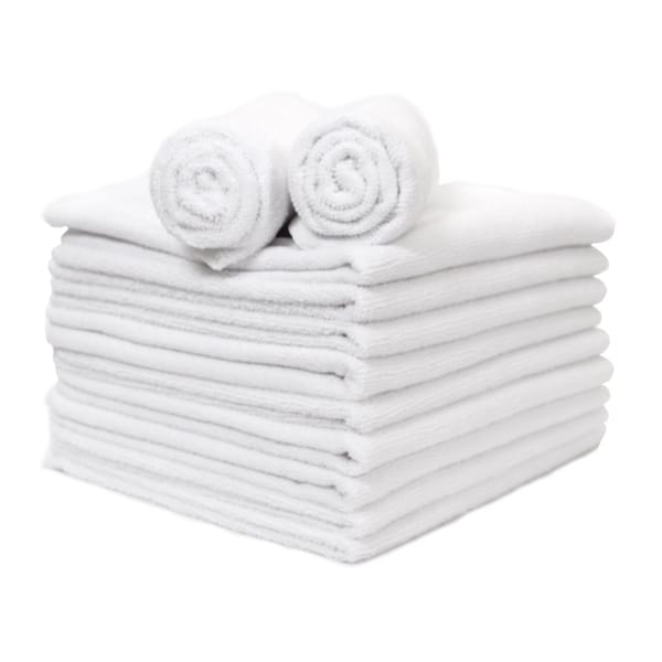 Monarch Brands Microfiber Hand Towels, 15in x 24in - White, 12PK - PNP915210W