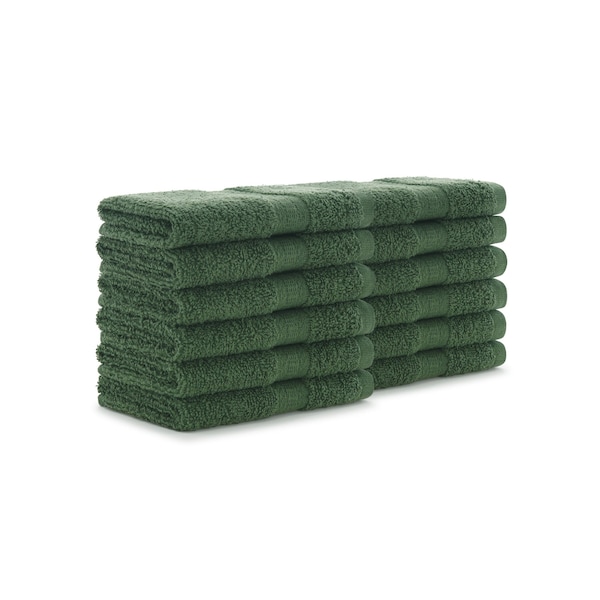 Monarch Brands True Color Wash Cloths , Hunter Green, 300PK - WASH-HGREEN-CS