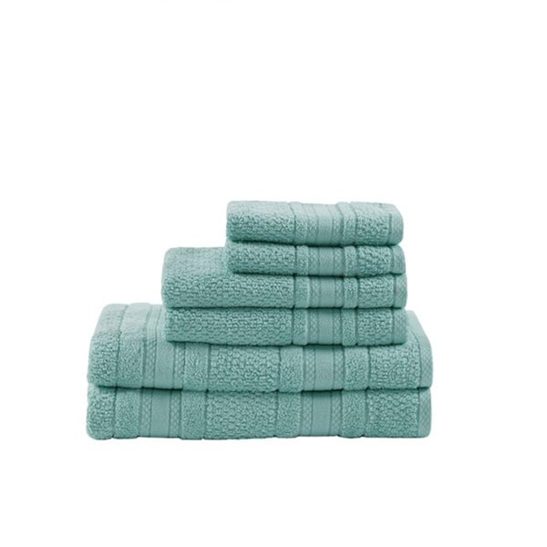 Madison Park Adrien Super Soft Cotton Towel Set - Seafoam, 6 Piece - MPE73-668