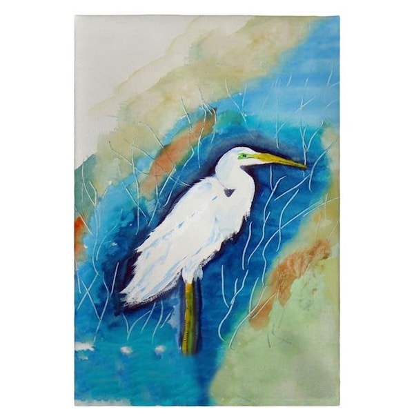 Betsy Drake Betsy Drake GT399 Great Egret Right Guest Towel - 20 x 20 in. - GT399