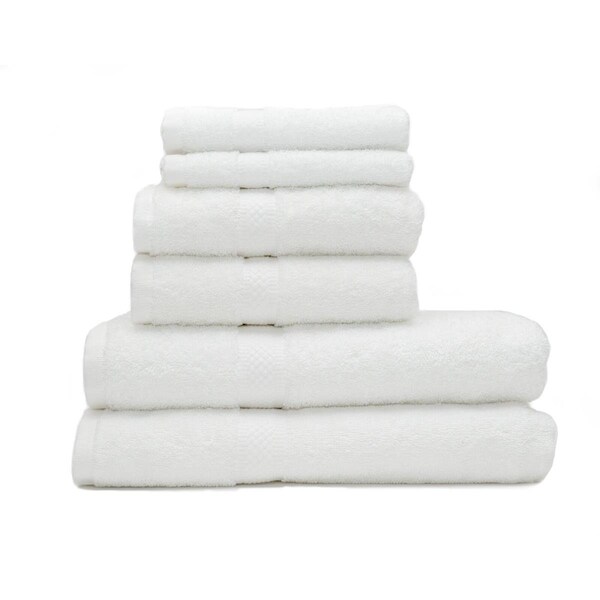 Rifz KPS Collection Soft Cotton Bath Towels, White , 6PK - KPSW30561806