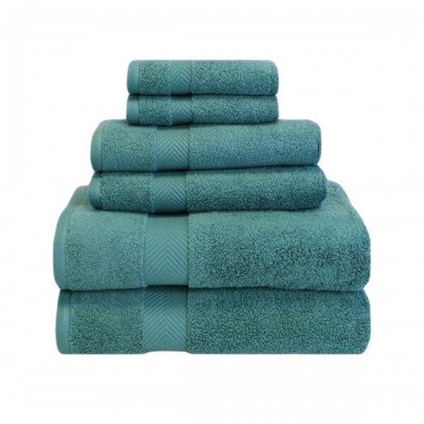 Superior Zero Twist Cotton Towel Set - Jade, 6 Pieces - ZT 6 PC SET JD