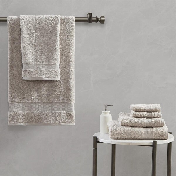 Madison Park Sand 100 Percent Cotton Towel Set, 6 Piece - MPS73-426