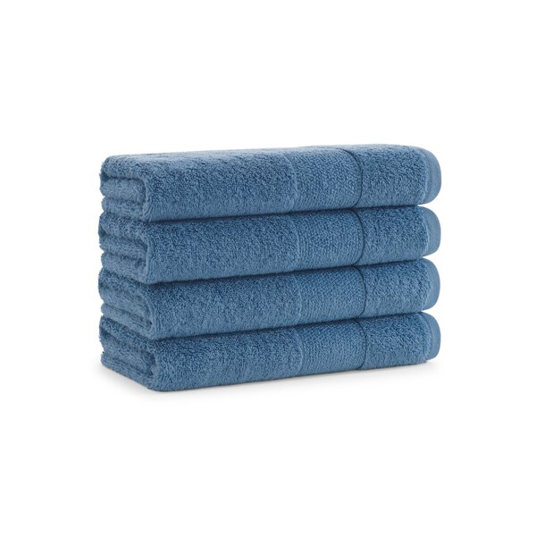 Monarch Brands Turkish Hand Towels, 18in x 32in, Solid , Copen Blue, 4PK - PNP-HT-TS-1832-5-4-CBL