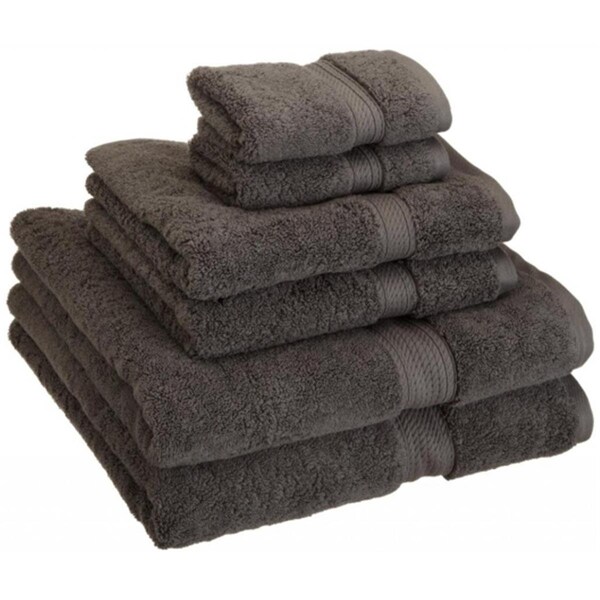 Superior 900GSM Egyptian Cotton 6-Piece Towel Set  Charcoal - 900GSM 6 PC SET CL