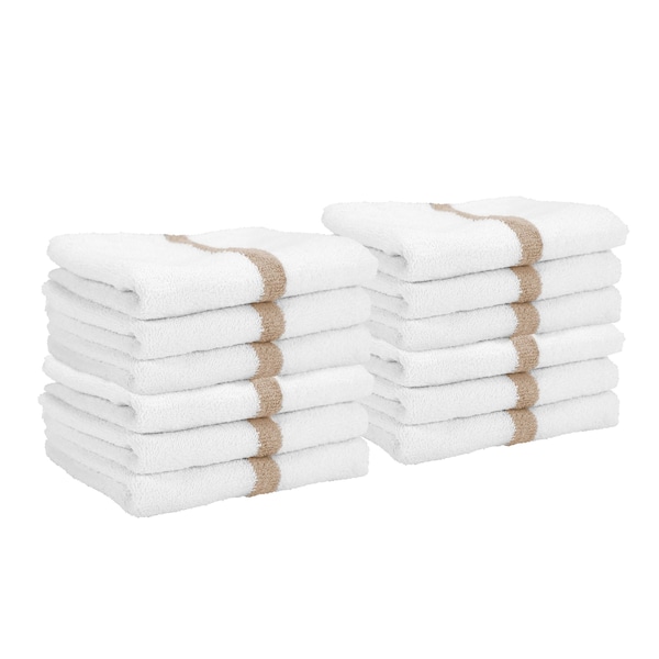 Monarch Brands Gym Power Hand Towels , Beige, 12PK - PNP-PWR-1627-3BGCS