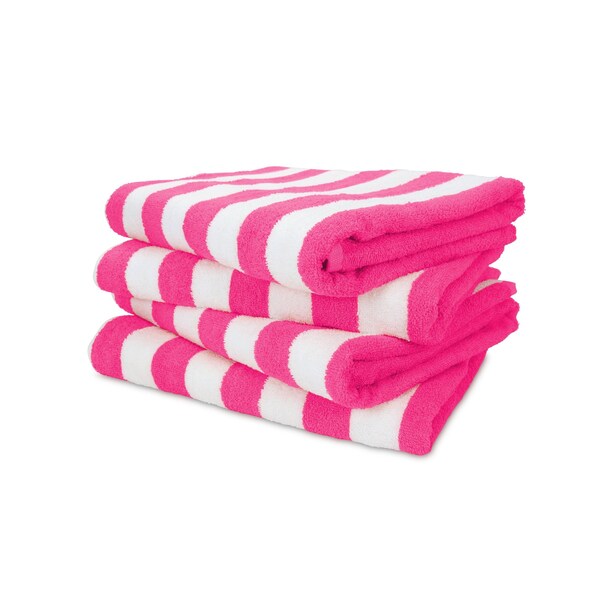 Monarch Brands California Cabana Towels, 30in x 70in, Pink, 24PK - CABANA-PK-CS