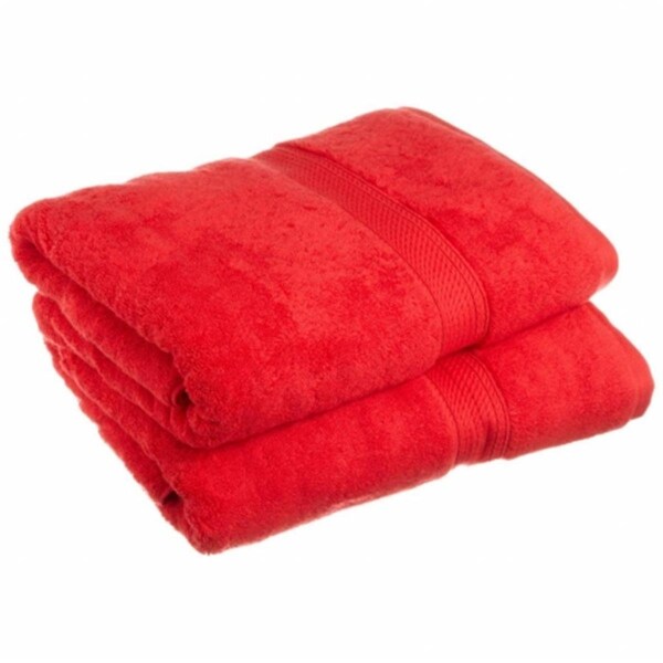 Superior 900GSM Egyptian Cotton 2-Piece Bath Towel Set  Red - 900GSM BATH RD