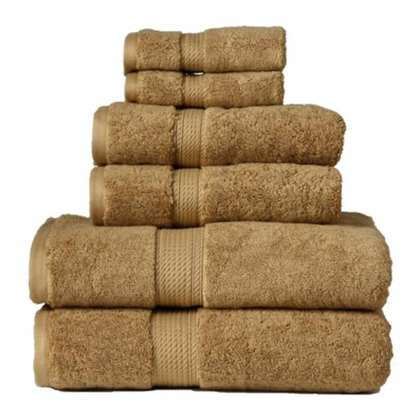 Superior 900GSM Egyptian Cotton 6-Piece Towel Set  Toast - 900GSM 6 PC SET TO