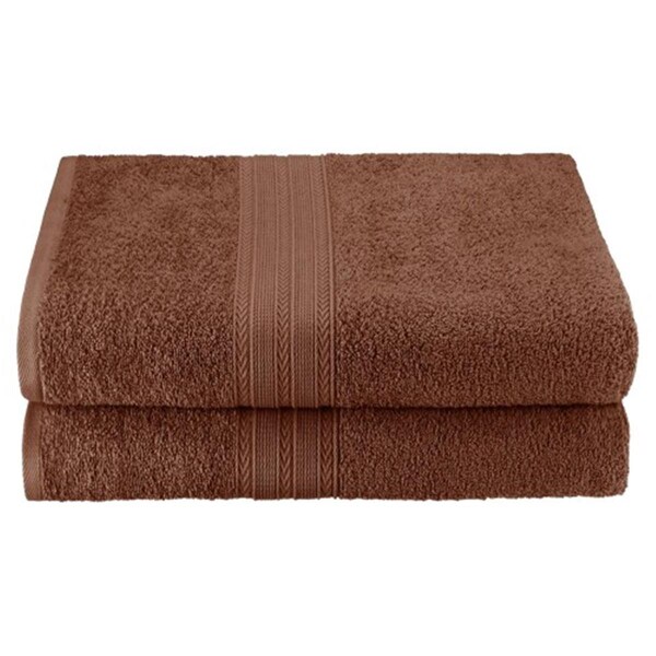 Superior Superior EF-BSHEET BR Eco-Friendly 100 Percent Ringspun Cotton Bath Sheet Towel Set - Brown; 2 Pieces - EF-BSHEET BR