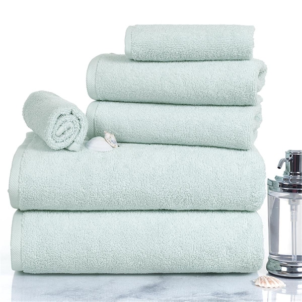 Lavish Home Lavish Home  6 Piece Cotton Towel Set, Seafoam, 6PK - 67-0017-SF