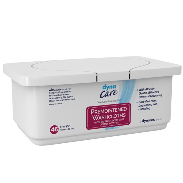 Dynarex Premoistened Adult Washcloths - 9" x 13" - Tub - 1314