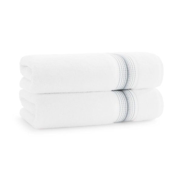 Monarch Brands Turkish Bath Towels, 30in x 60in, Striped , Slate, 2PK - PNP-BT-STT-3060-18-SLT