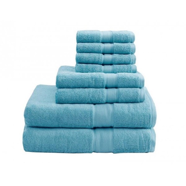 Madison Park Signature Madison Park 800Gsm 100 Percent Cotton Towel, Aqua, 8PK - MPS73-193
