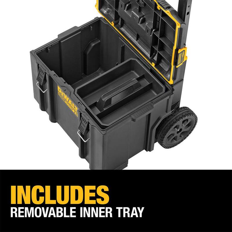 DEWALT TOUGHSYSTEM 2.0 22 in. Small Tool Box, 22 in. Large Tool Box, 24 in. Mobile Tool Box, and Shallow Tool Tray - DWST08165005010