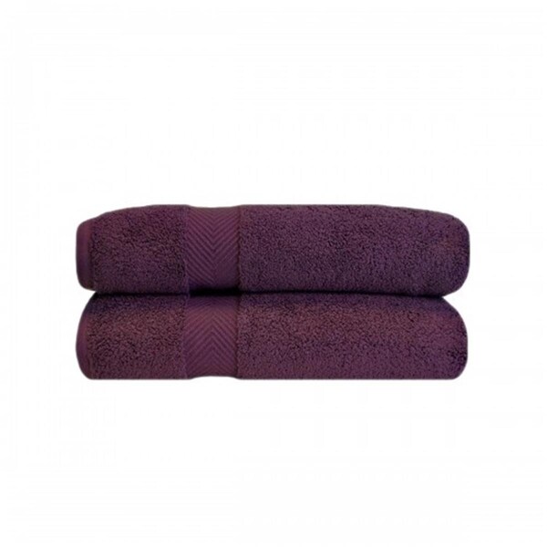 Superior Zero Twist Cotton Bath Towel Set - Grape Seed- 2 Pieces - ZT BTOWEL GS