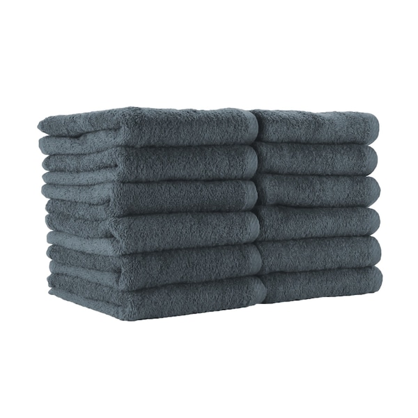 Monarch Brands Salon Towels Jr, 16in x 27in, Charcoal, 180PK - BBJ-1627-2.5CHA-CS