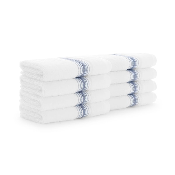 Monarch Brands Turkish Washcloths, 13in x 13in, Striped , Crystal, 8PK - PNP-WC-STT-1313-1-75-CYT