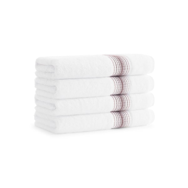 Monarch Brands Turkish Hand Towels, 18in x 32in, Striped , Rose, 4PK - PNP-HT-STT-1832-5-4-RSE