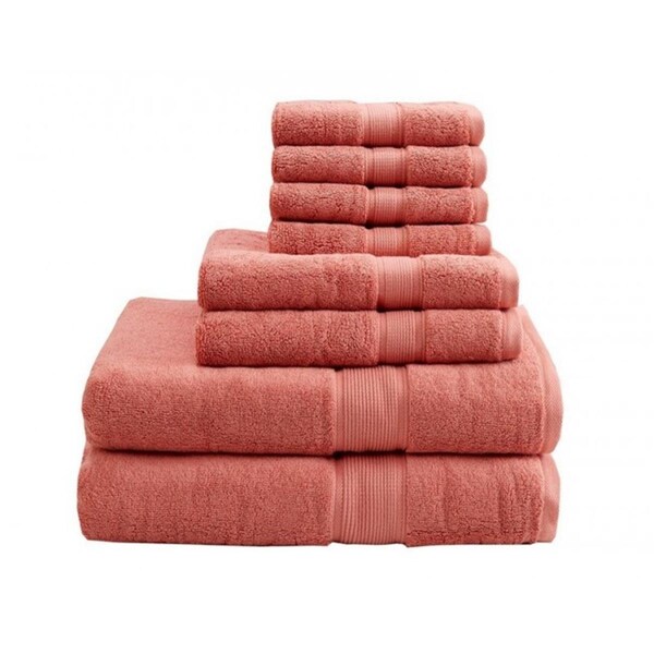 Madison Park Signature Madison Park 800Gsm 100 Percent Cotton Towel, Coral, 8PK - MPS73-195