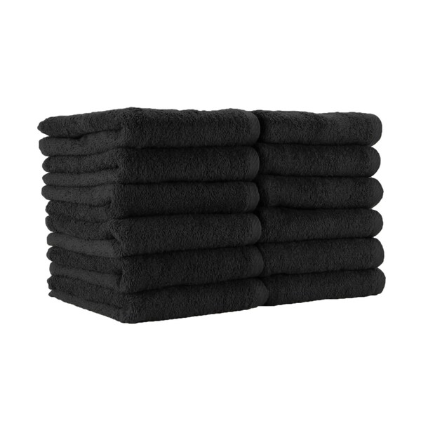 Monarch Brands Salon Towels Jr, 16in x 27in, Black, 180PK - BBJ-1627-2.5BLK-CS