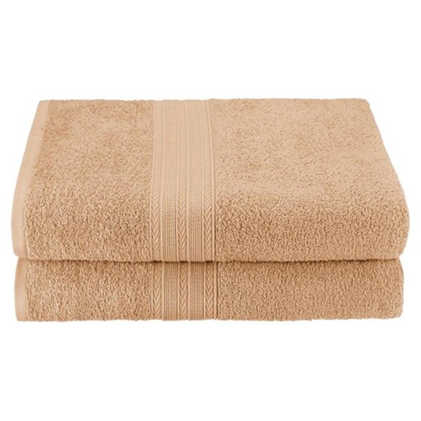 Superior Eco-Friendly 100 Percent Ringspun Cotton Bath Sheet Towel Set - Camel, 2 Pieces - EF-BSHEET CM