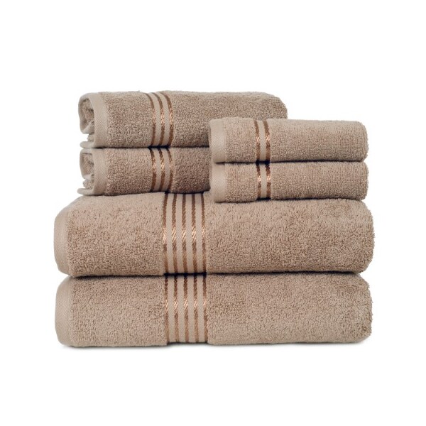 Hastings Home Hastings Home 6-Piece Cotton Bath Towel Set-Taupe - 664050FZZ