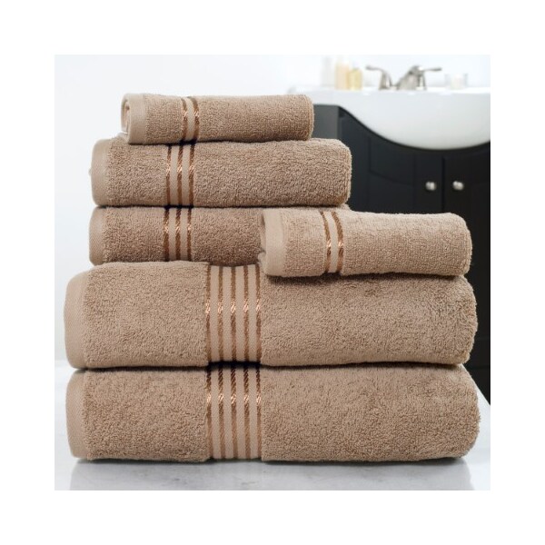 Hastings Home Hastings Home 6-Piece Cotton Bath Towel Set-Taupe - 664050FZZ