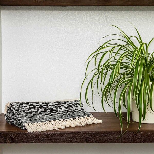 Deerlux 100% Cotton Turkish Bath Towel, 40 x 70 Diamond Peshtemal, Black, PK 2 - QI004004.BK.2