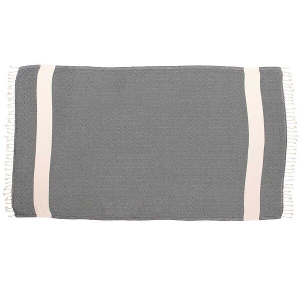 Deerlux 100% Cotton Turkish Bath Towel, 40 x 70 Diamond Peshtemal, Black, PK 2 - QI004004.BK.2
