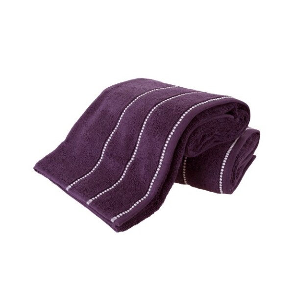 Hastings Home 2-piece Luxury Cotton Towel Set, Bath Sheet Made From 100% Zero Twist Cotton, (Eggplant/White) - 274490CZW