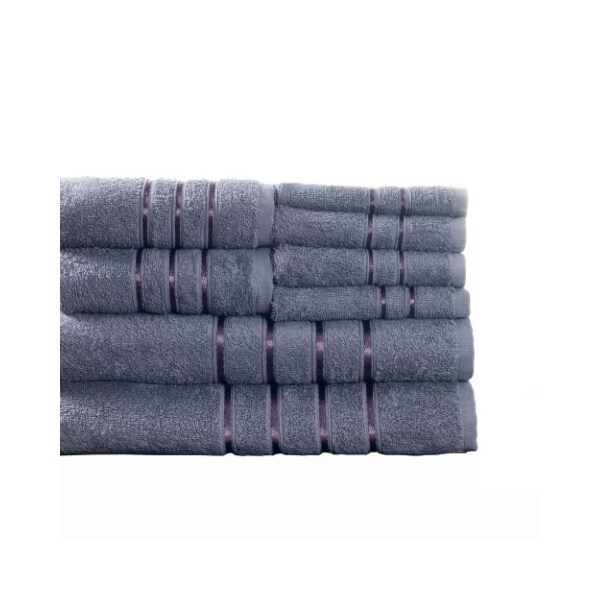 Hastings Home Hastings Home 8 Piece 100 Percent Cotton Plush Bath Towel Set - Silver - 877694WTF