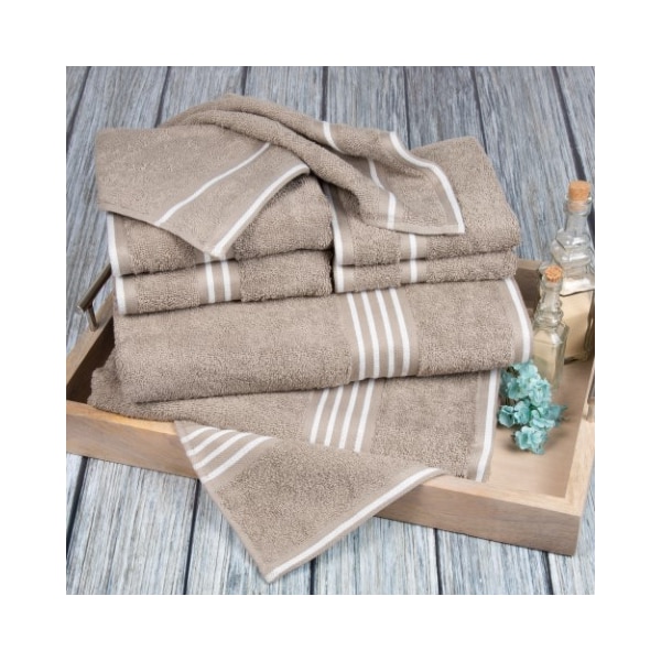 Hastings Home Hastings Home Rio 8 Piece 100 Cotton Towel Set - Taupe - 945637PEB