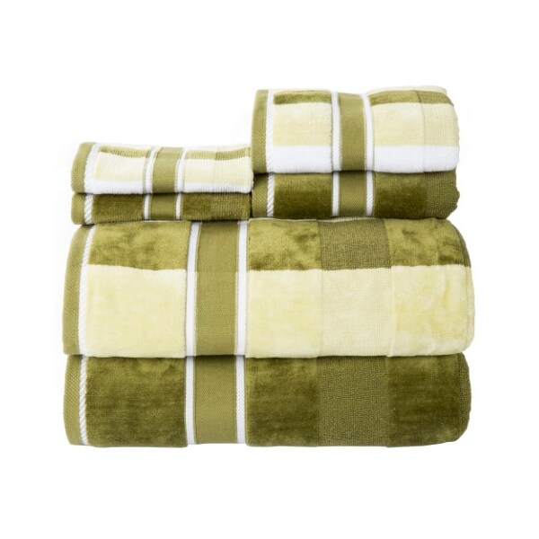 Hastings Home 6 Piece Bathroom Towel Set, Luxurious Spa Quality, 100 Percent Cotton, Machine Washable Green - 145399PTV
