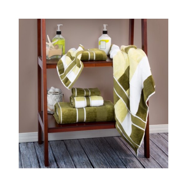 Hastings Home 6 Piece Bathroom Towel Set, Luxurious Spa Quality, 100 Percent Cotton, Machine Washable Green - 145399PTV