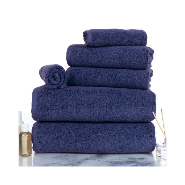 Hastings Home 6-piece 100-percent Cotton Towel Set with 2 Bath Towels, 2 Hand Towels and 2 Washcloths (Navy) - 294063EOD
