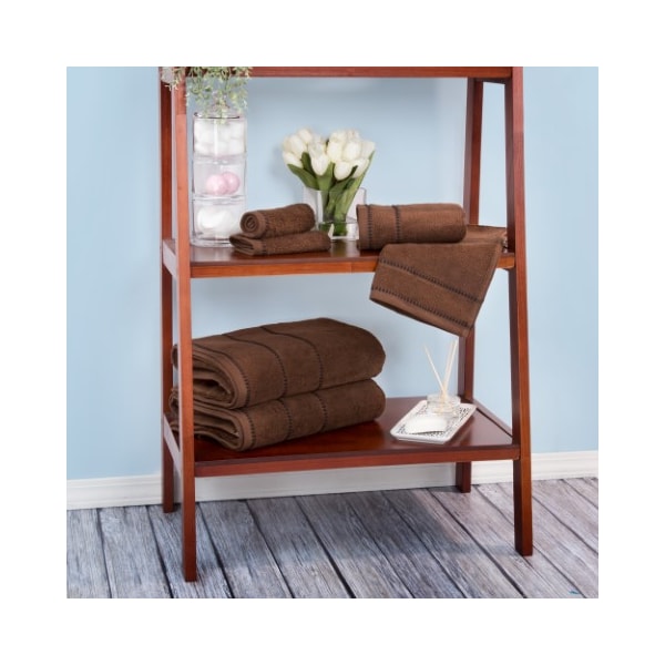 Hastings Home 6-piece 100-percent Cotton Towel Set with 2 Bath Towels, 2 Hand Towels and 2 Washcloths (Chocolate) - 871401ASR