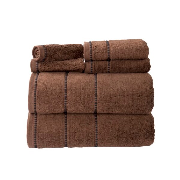 Hastings Home 6-piece 100-percent Cotton Towel Set with 2 Bath Towels, 2 Hand Towels and 2 Washcloths (Chocolate) - 871401ASR