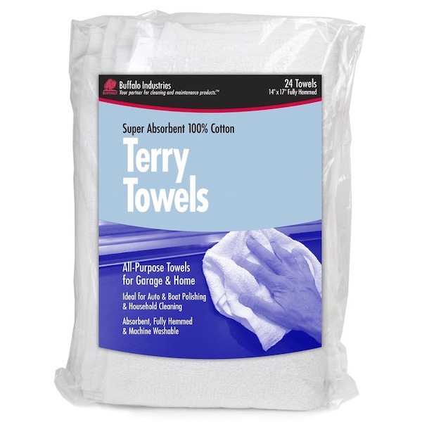 Buffalo Buffalo Cotton Terry Towels 14 in. W X 17 in. L 24 pk - 60221
